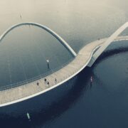 aerial photography of zigzagging bridge